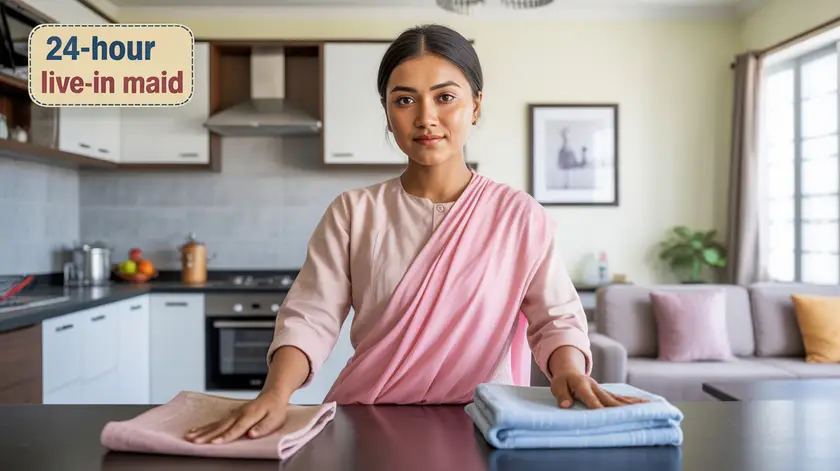24 hour live in maid services in Delhi NCR